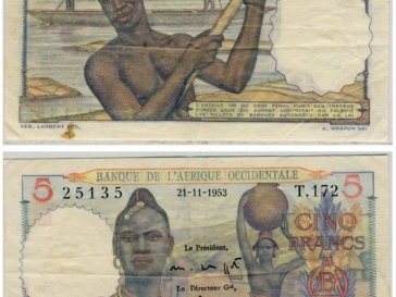 usé, abimé cf photos Billet 5 francs BERGER 5-4 1945 FRANCE A.130 