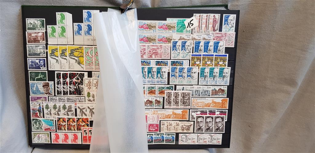 SUR FOLLE ENCHERE : 1 Carton Comprenant 9 Classeurs De Timbres De France Neufs Avec Et Sans