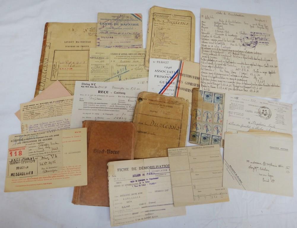 MILITARIA - ENSEMBLE DE PAPIERS : dossier militaire du Bri