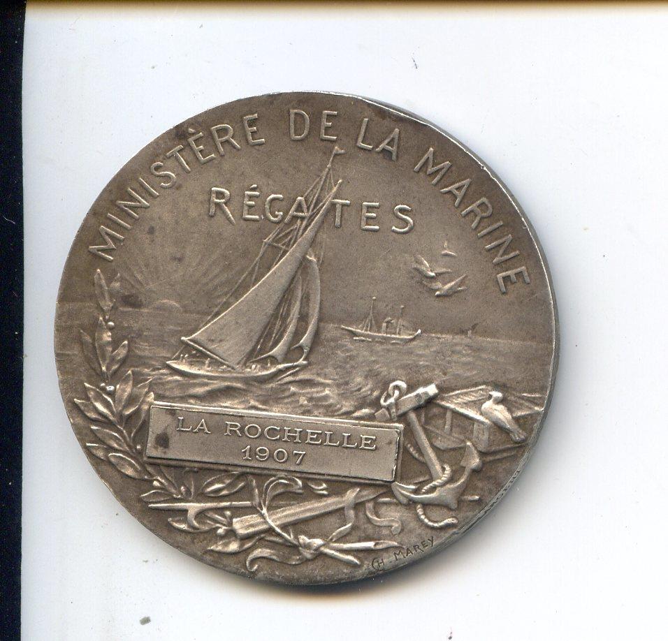 Médaille En Argent Vermeil Compagnie Générale Maritime 1984 - Très Bon état Avec Boîte