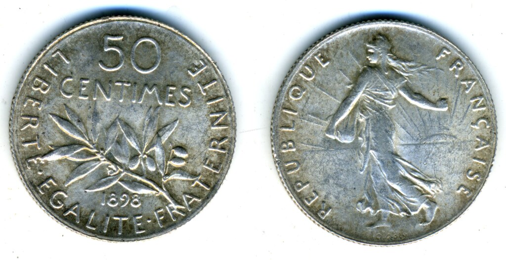 13762 - 50 centimes 1898 Semeuse Argent SUP/SPL