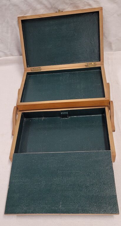 Ancienne Boîte à Palette En Bois Pour Artiste Peintre - Occasion - Style Rétro