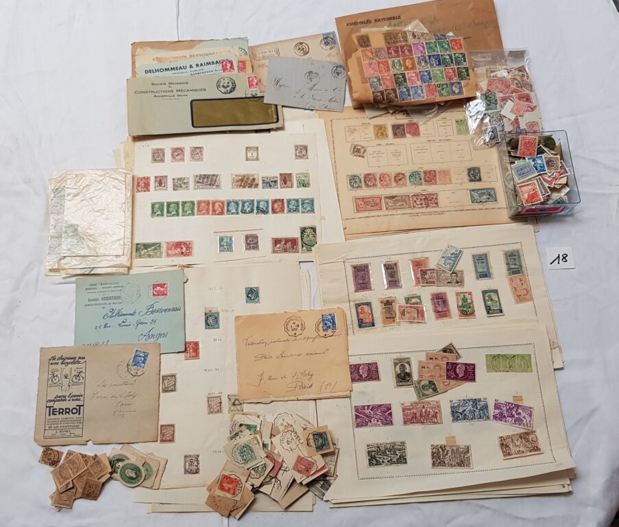 COLLECTION TIMBRES DIVERS ANCIENS et très anciens collés... - VENTE ...